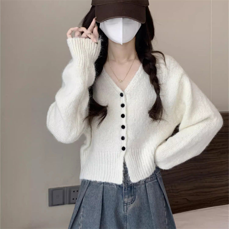 Knitwear Outer Wear Cardigan Solid Color Women's Sweater