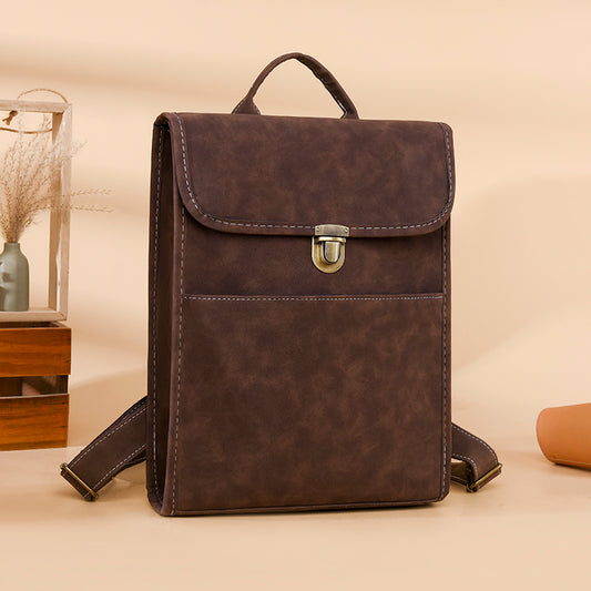 Flip PU College Student Small Schoolbag Leisure Shopping Backpack