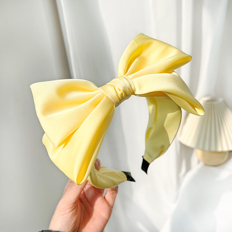 Bow Fashion Solid Color Fabric Craft Headband Hair Accessories