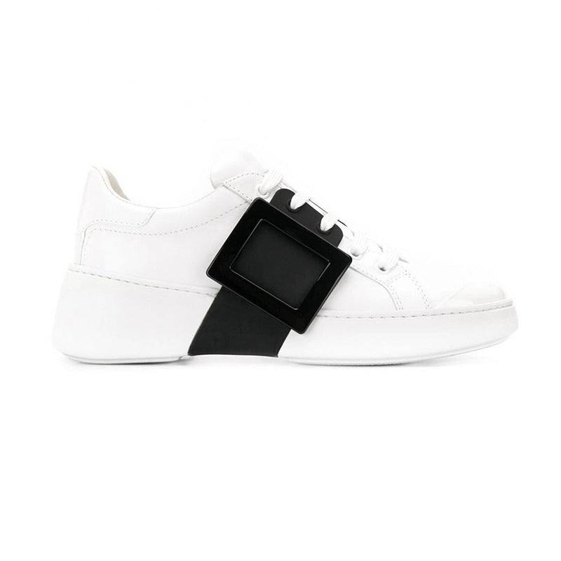Match Heightened Platform Casual Round Toe Lace Up Sneakers