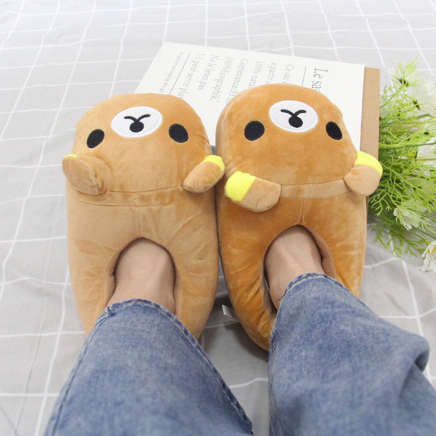 Full Heel Wrap Home Indoor Couple Female Thermal Cotton Slippers