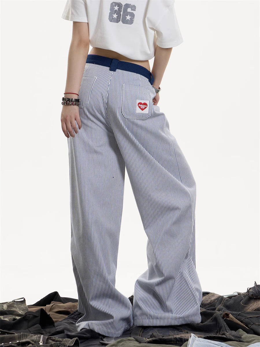 High Street Striped Casual Sports Pants Female