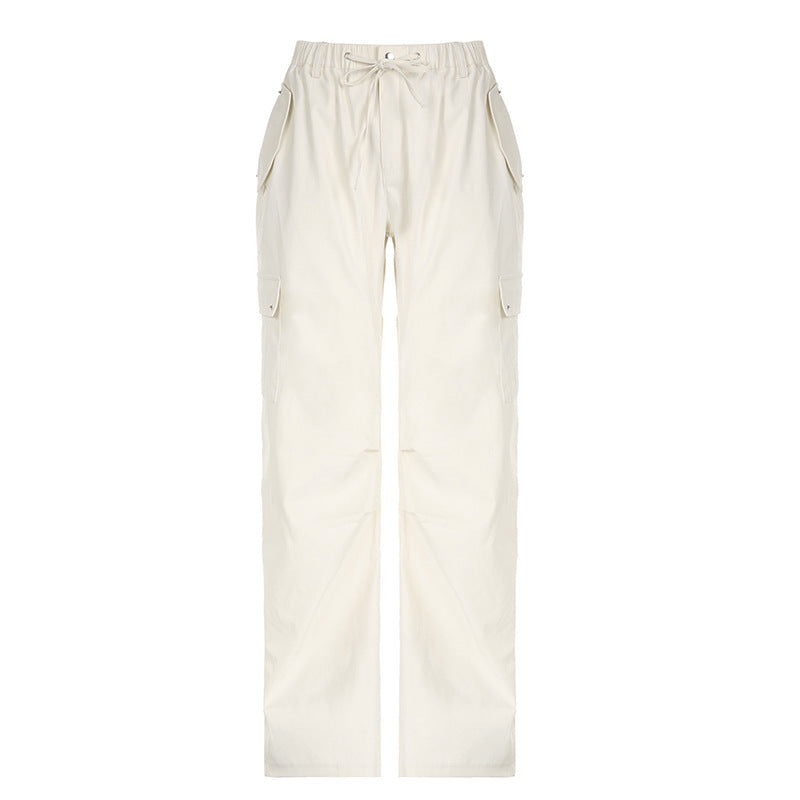 Street Workwear Casual Low Waist Ladies Woven Pants