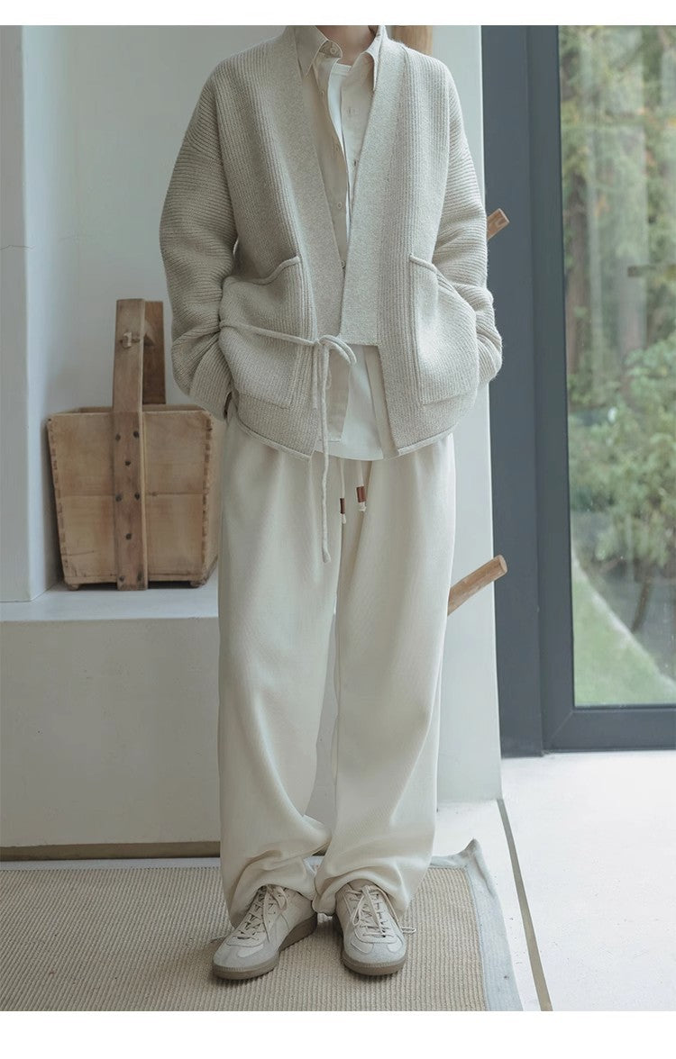 High-grade Niche Lace-up Sweater Coat New Chinese Lace-up Knitted Cardigan