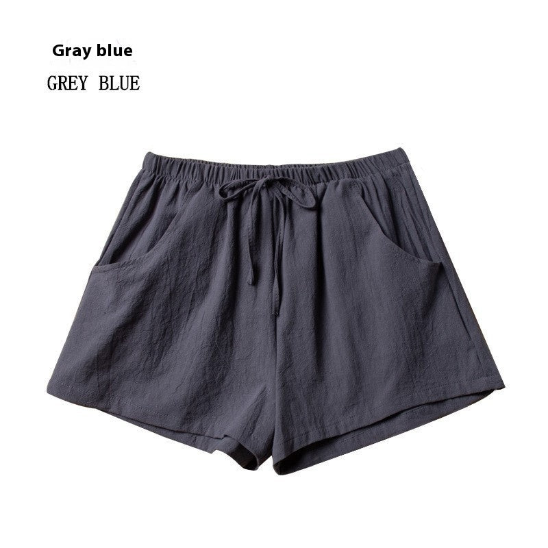 Women's Cotton And Linen Shorts Loose Slimming Korean Style Three Points