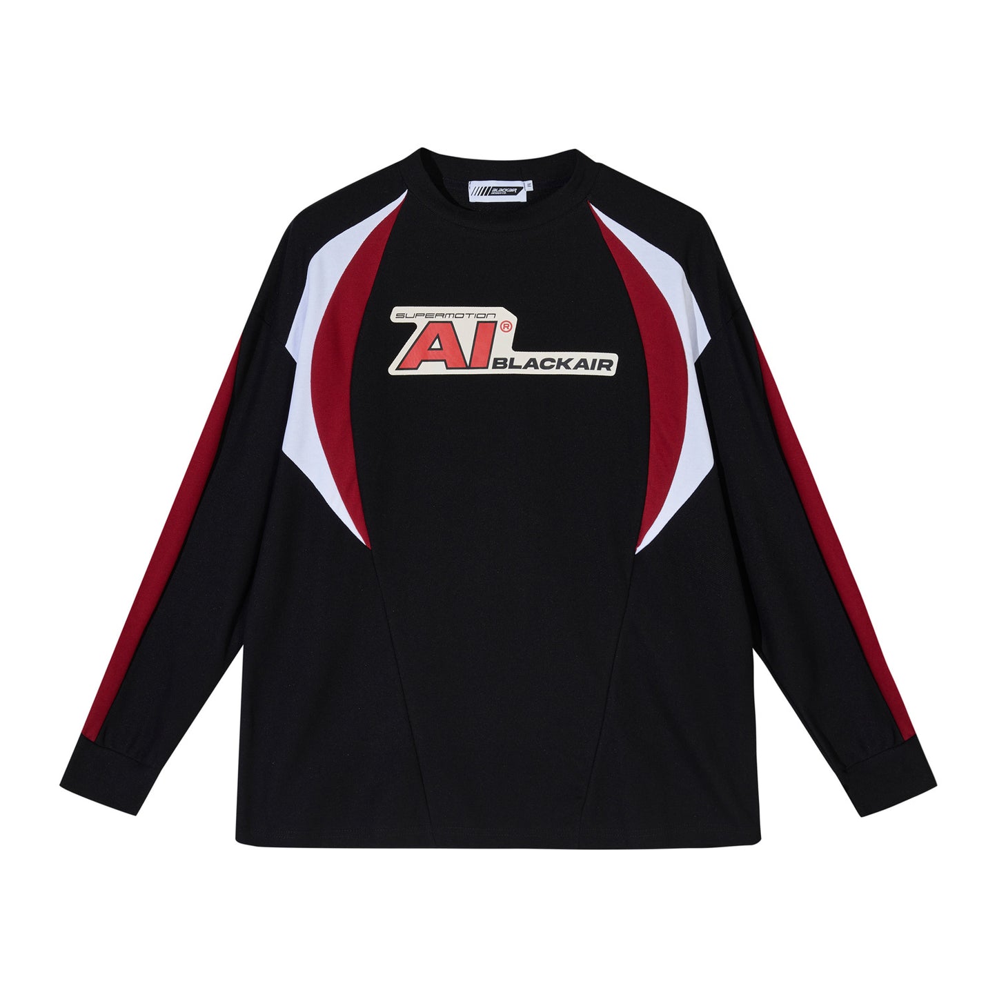 Thin Street Stitching Sports Style With Letters Casual Long Sleeve Sweatshirt