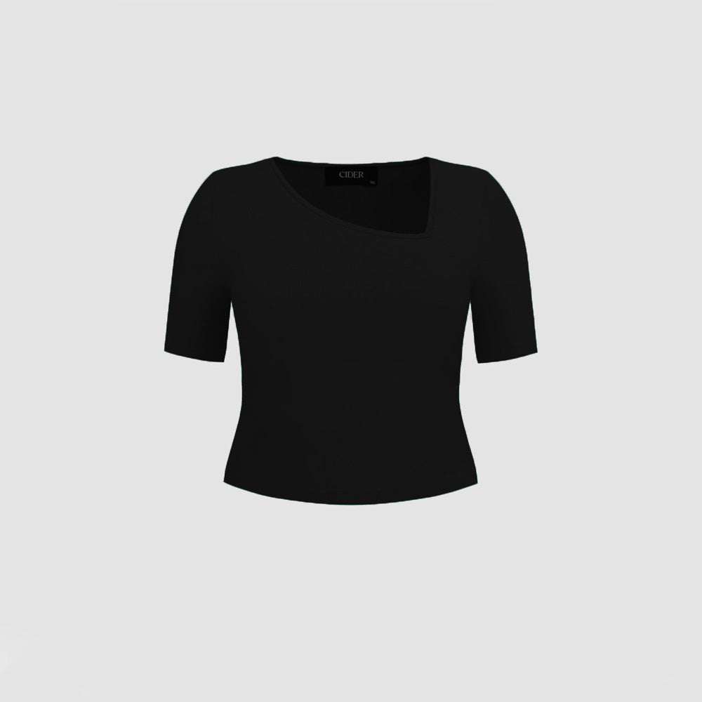 New Solid Color Slim-fit Simple Ins Casual Base Top