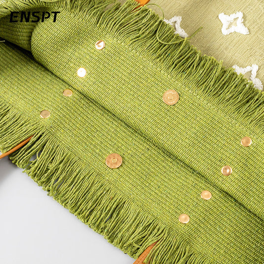 Canvas Double-layer Fabric Handbag Tassel