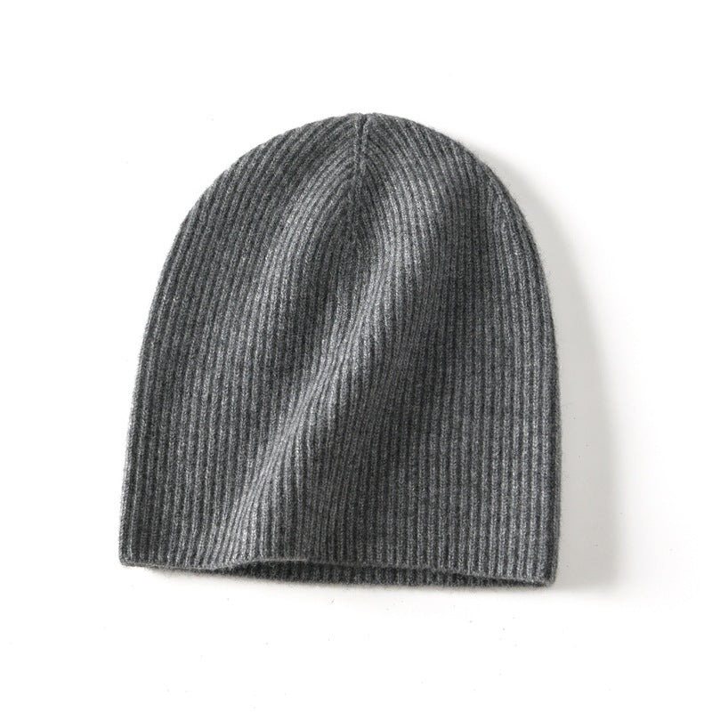 Pure Cashmere Knitted Wool Hat All-match Bag Cap Sleeve Cap All-match Casual Shopping Cashmere Hat