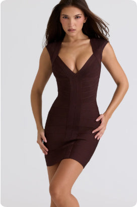 INS Solid-color Figure-hugging Trendy Dress