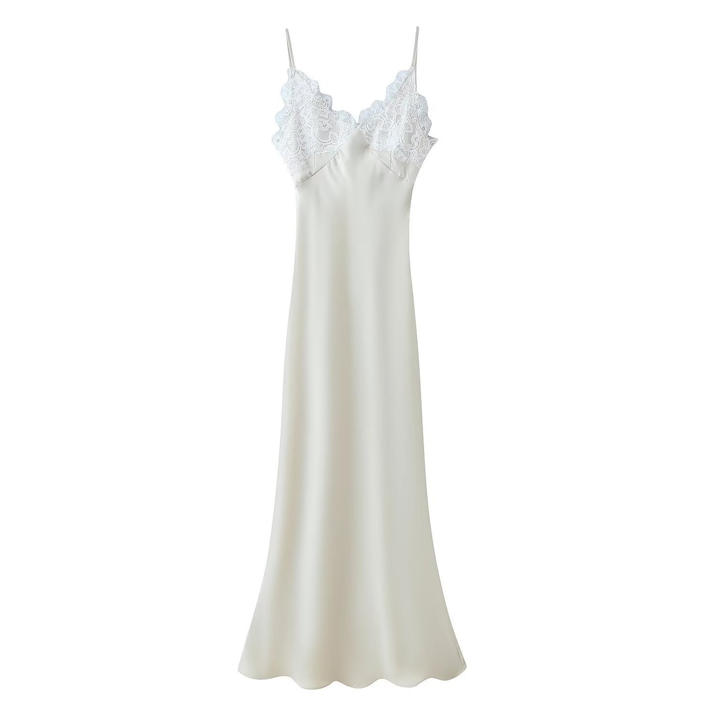 Casual Lace Patchwork Design Suspender Dress