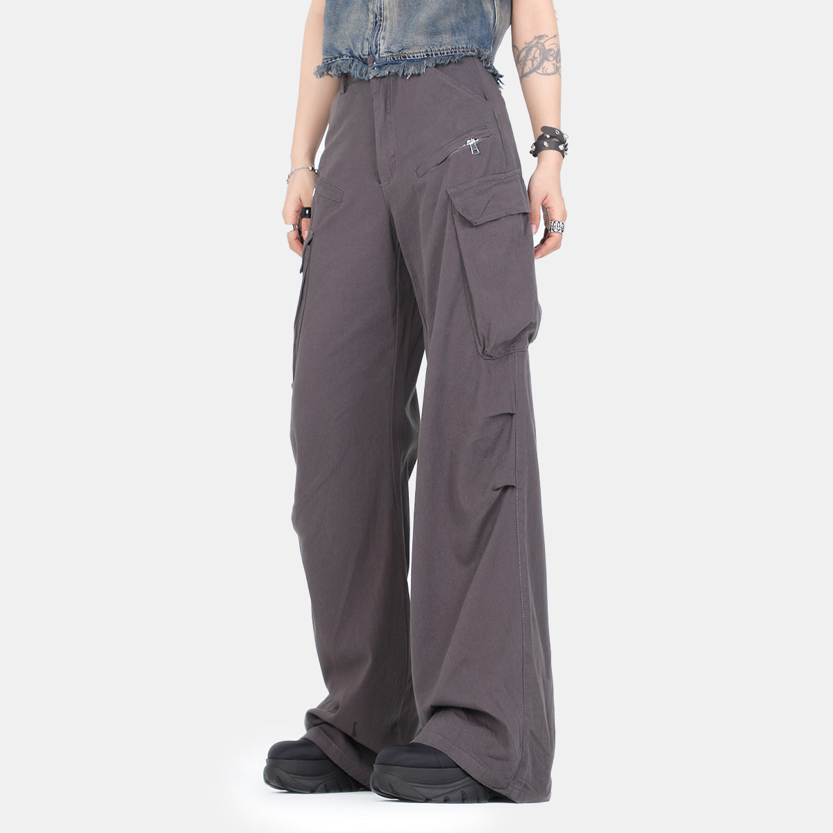Overalls Women's Non-ironing Loose Slimming Wide-leg Pants