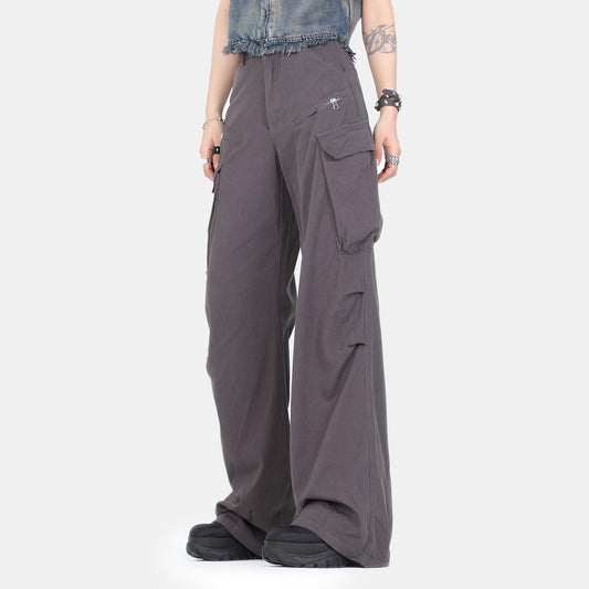 Overalls Women's Non-ironing Loose Slimming Wide-leg Pants