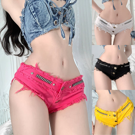 Fashionable Sexy Low-Waist Stretchy Denim Shorts For Women