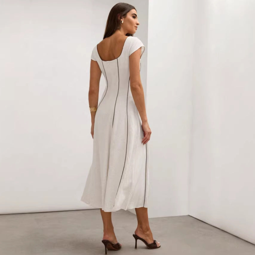 Women's Fashionable Printed Sexy Backless Slip Dress