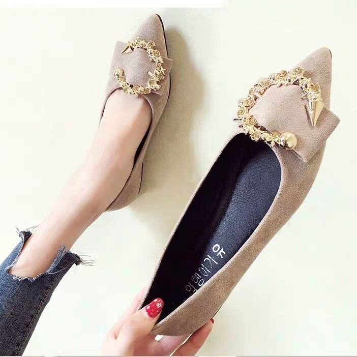 Shallow Mouth Pointed Flat Shoes