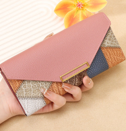 A Multi-functional Buckle Retro Thin Coin Purse From Japan And South Korea