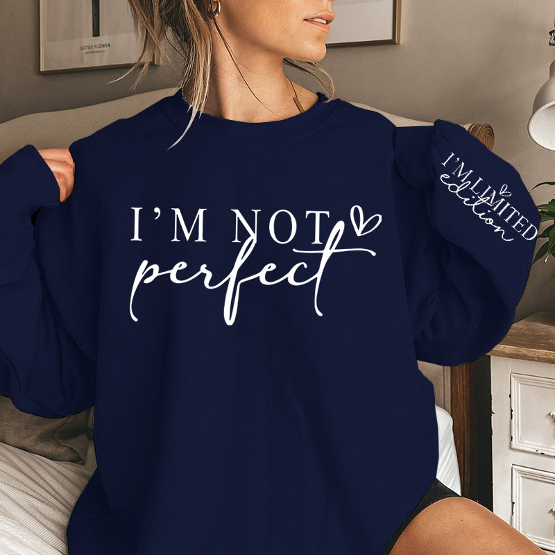Grænseoverskridende moderigtig sweater med bogstavprint til kvinder