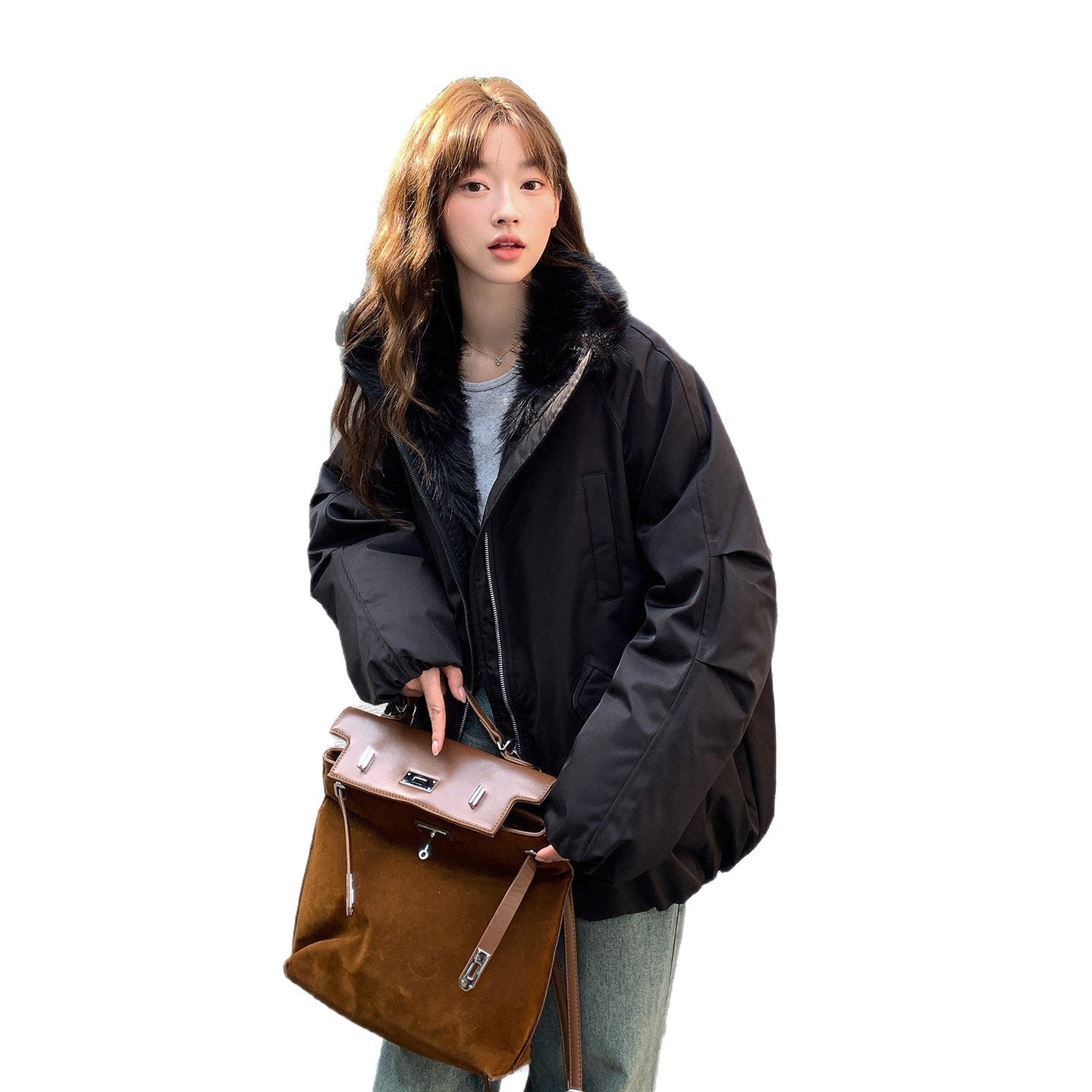 Korean-style Design Thickened Fashionable Cotton Parka Coat