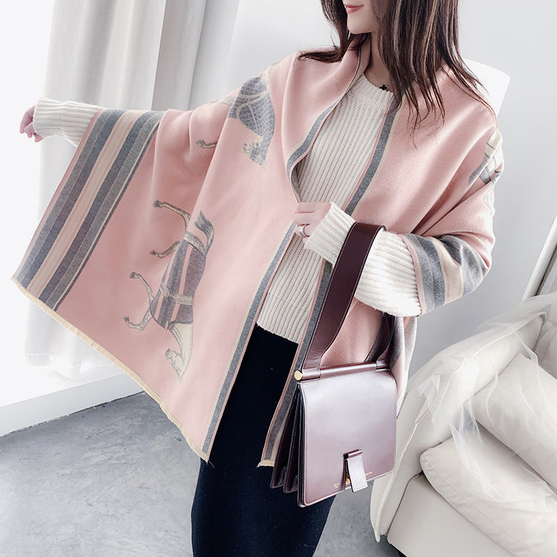 Fashion embroidered warm scarf