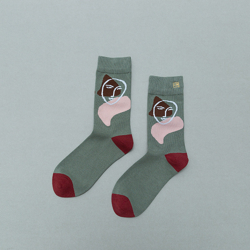 Retro Mid tube socks street art skateboard socks