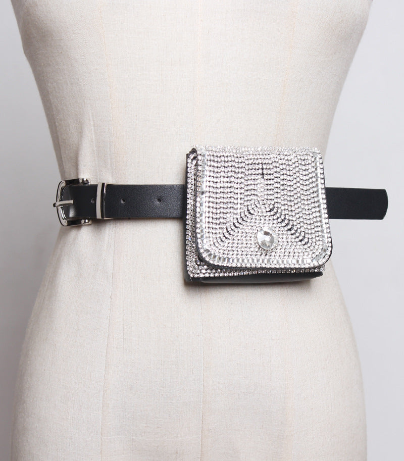 Rhinestone Flash Diamond Chain Diagonal Shoulder Handbag Belt Decoration