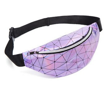 Cool colorful sequined diamond belt bag