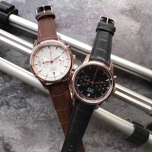 Men's waterproof leather quartz watch