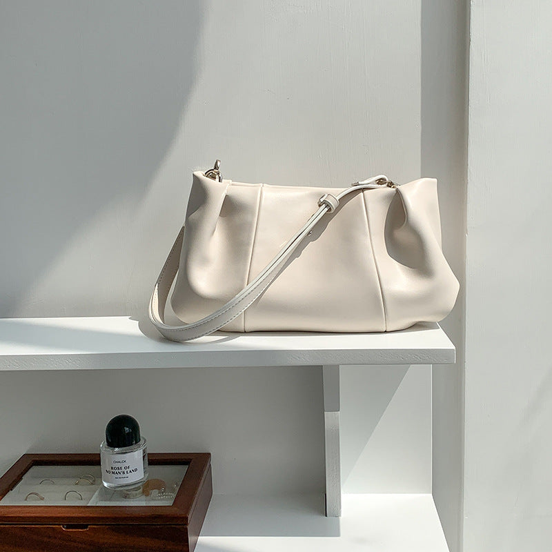 Fashion Zipper Pleated Portable Underarm Bag