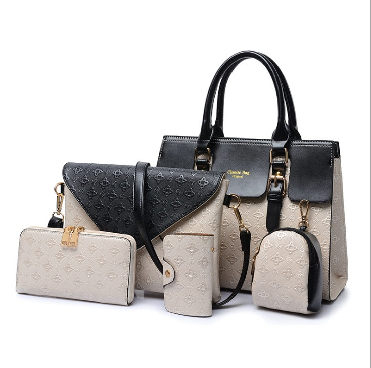 set of Luxury Leather Handbags Black