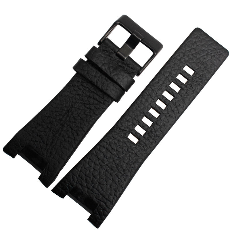 Lychee-grain cowhide notch plain strap