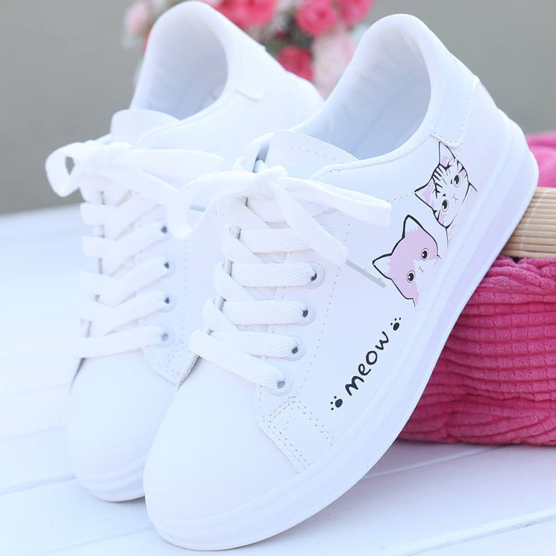 Flade åndbare elevsko - Hvide sneakers