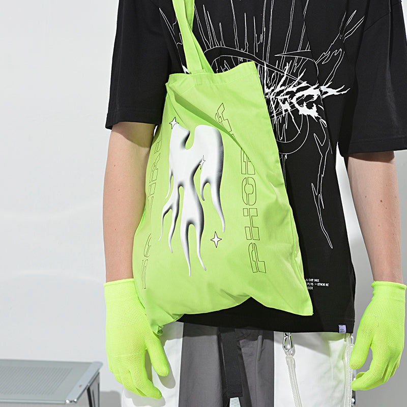 Fluorescent green canvas bag