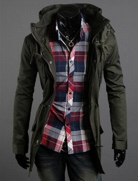 Men's Slim Jacket High Collar Foreign Trade Solid Color Casual Jacket