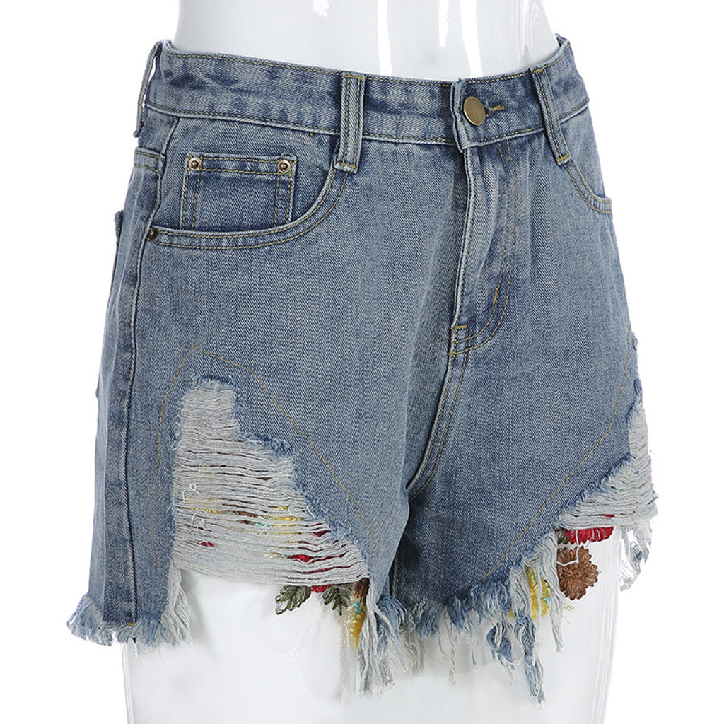 Ripped wide leg shorts