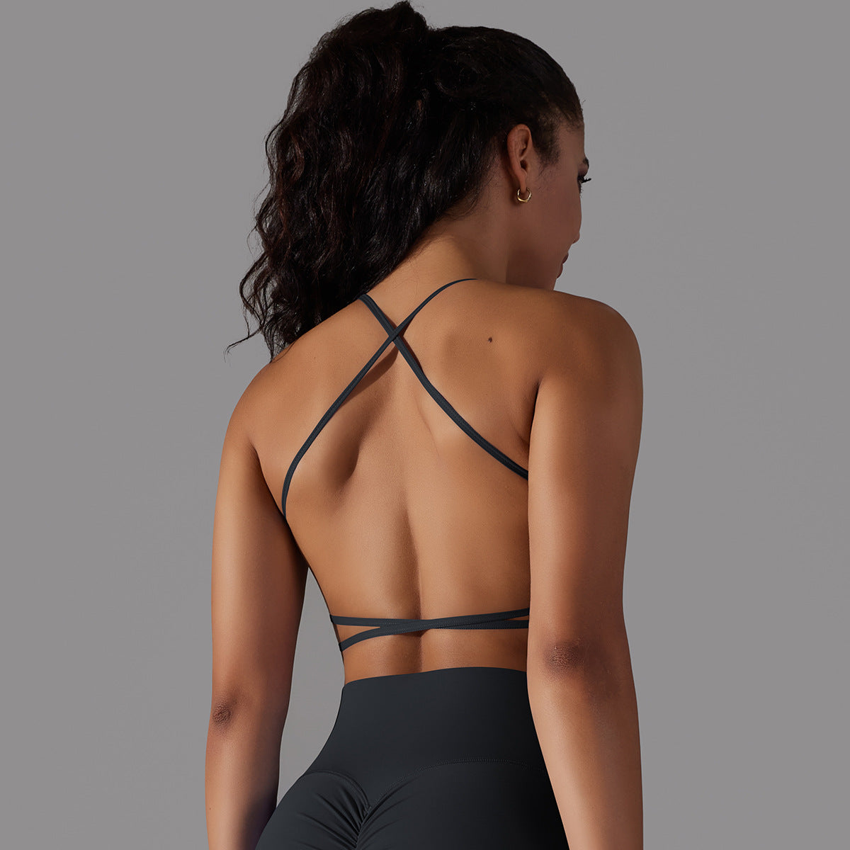 Women's Nylon Brushed Cross Sports Underwear Fitness Yoga Wear Vest