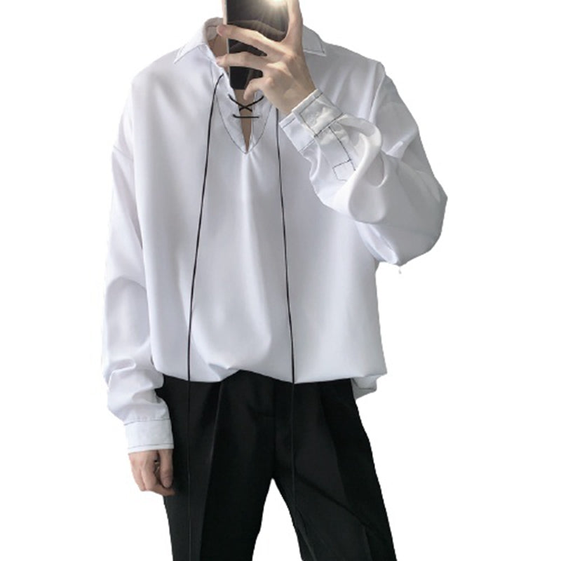Draped Trend Loose Highend Thin Design Longsleeved Korean Shirt
