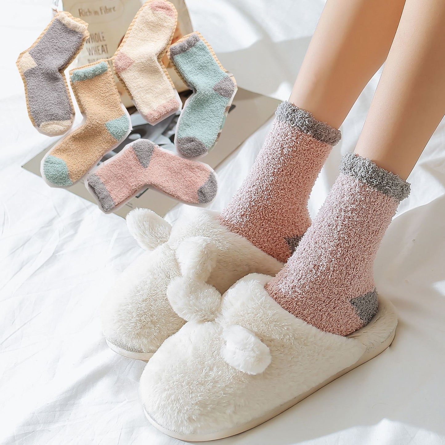 Half fleece home socks
