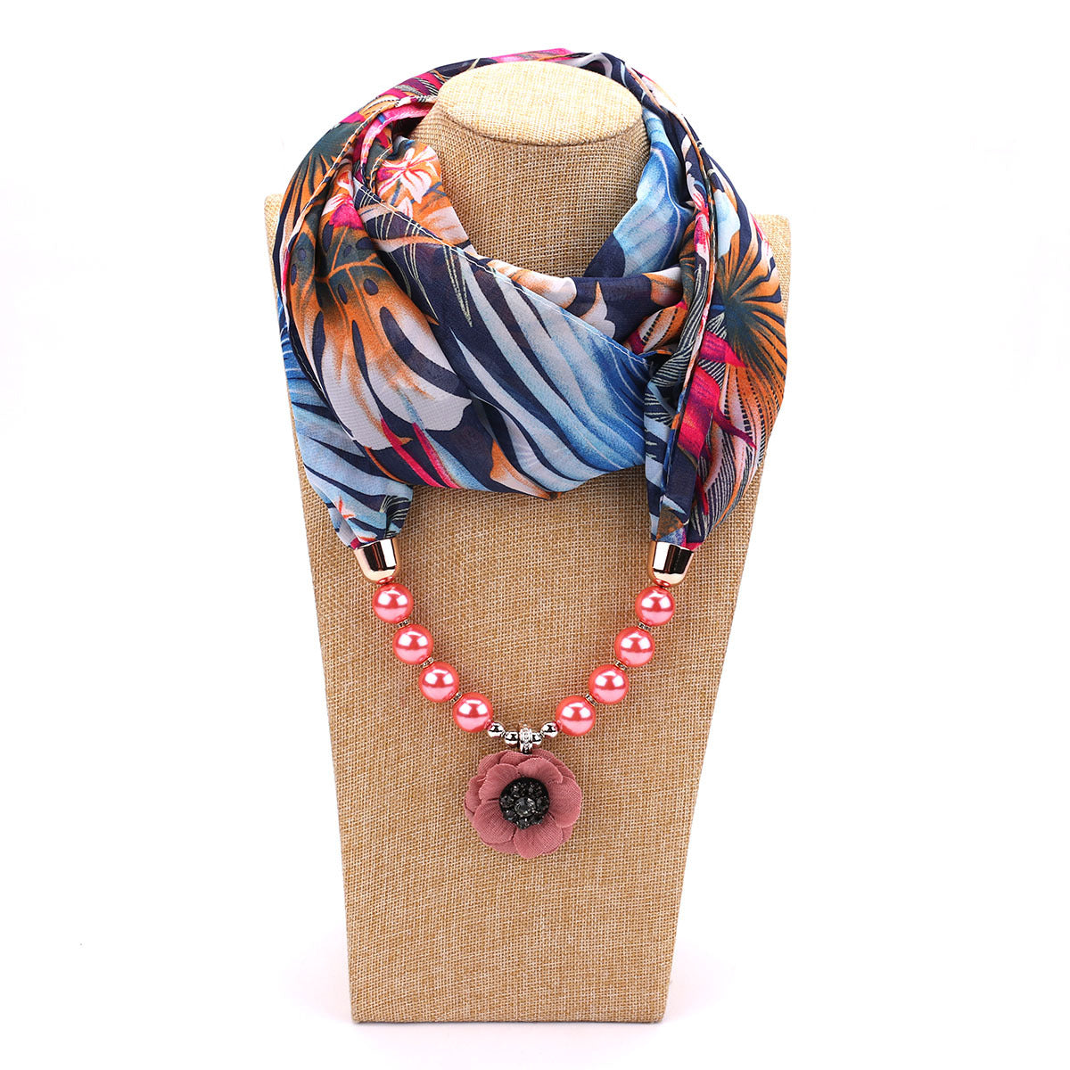Pearl chiffon jewelry necklace scarf