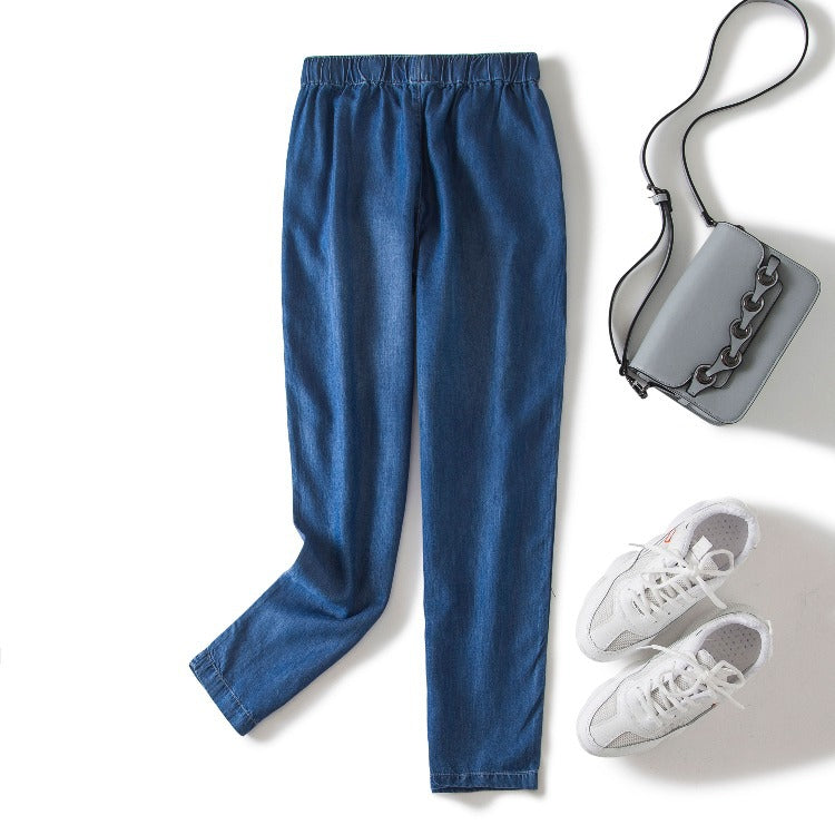 Cool denim casual little foot radish Harun pants