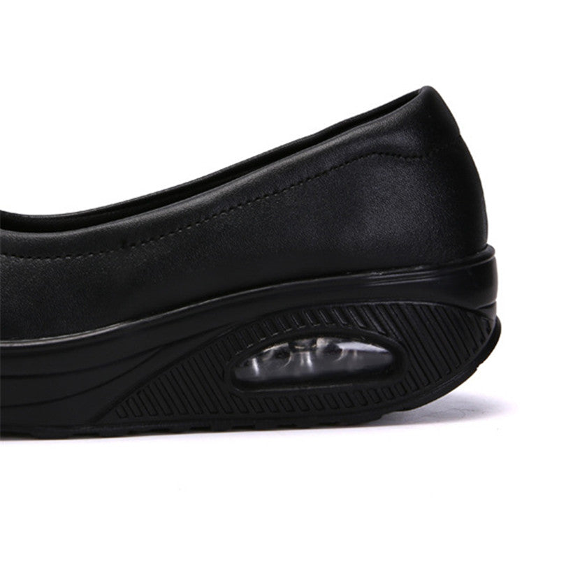 Plus size women's casual heightened wedge heel shoes