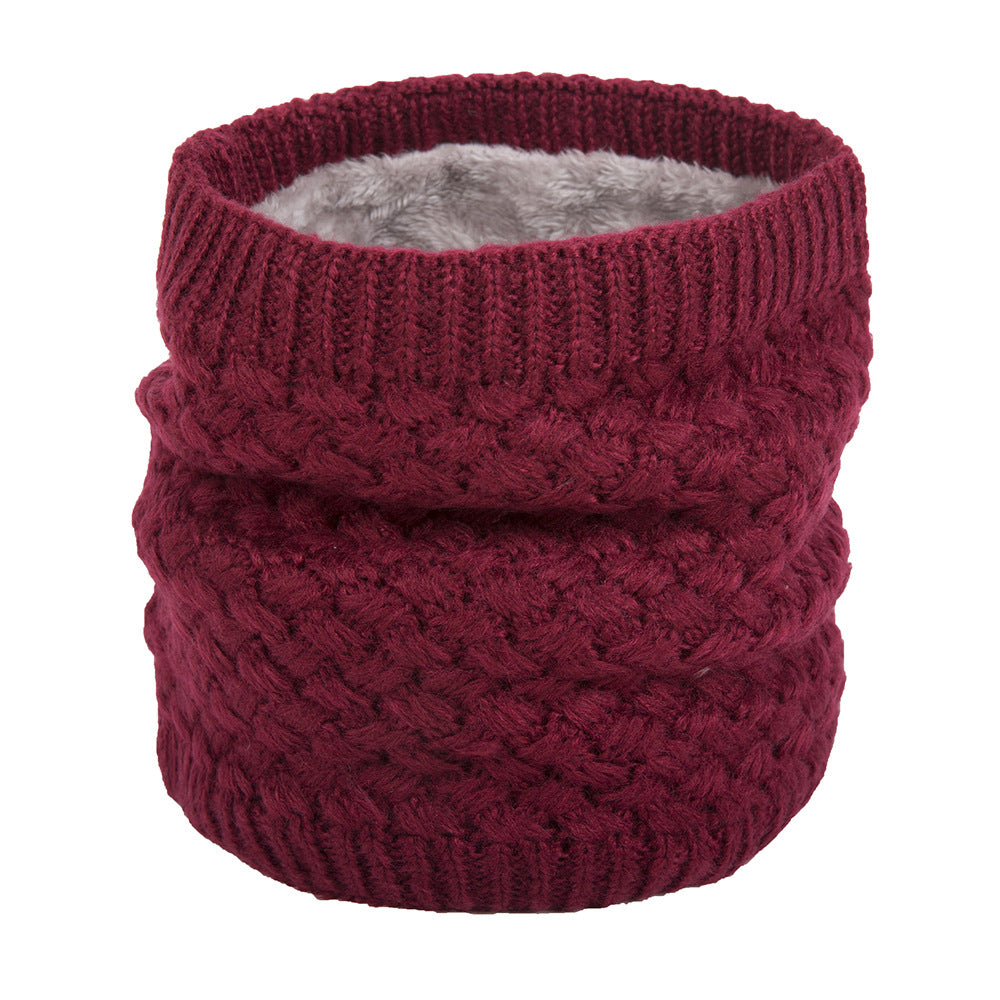 Winter plus velvet warm wool knitted bib cover