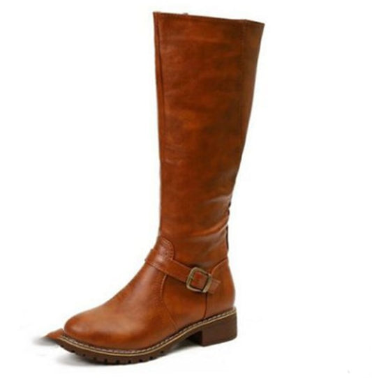 Over-the-knee Boots Side Zipper Thick Heel Large Size