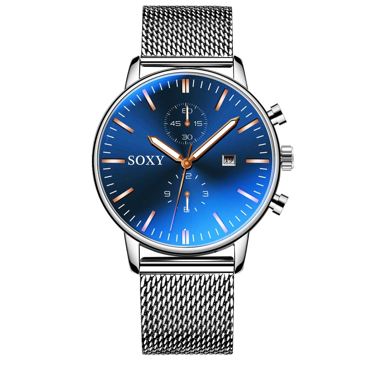 Men's mesh belt watch