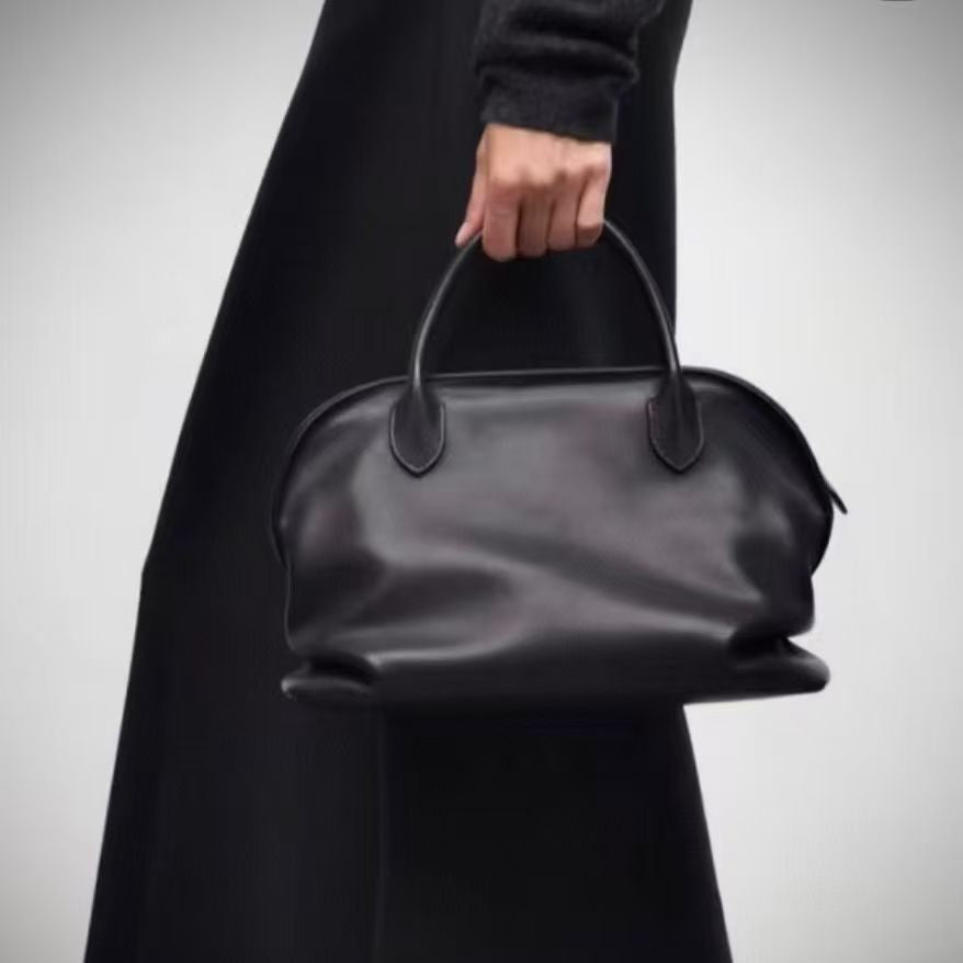 Old Money Style Minimalist Cowhide Shell Bag For Women