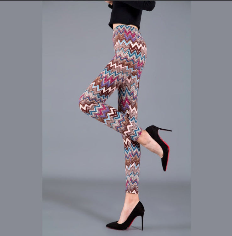Fashion Women's Printed Stretch Legging Trousers