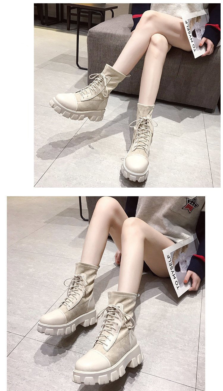 New Thick-soled Increased Short Spring and Autumn Martin Boots