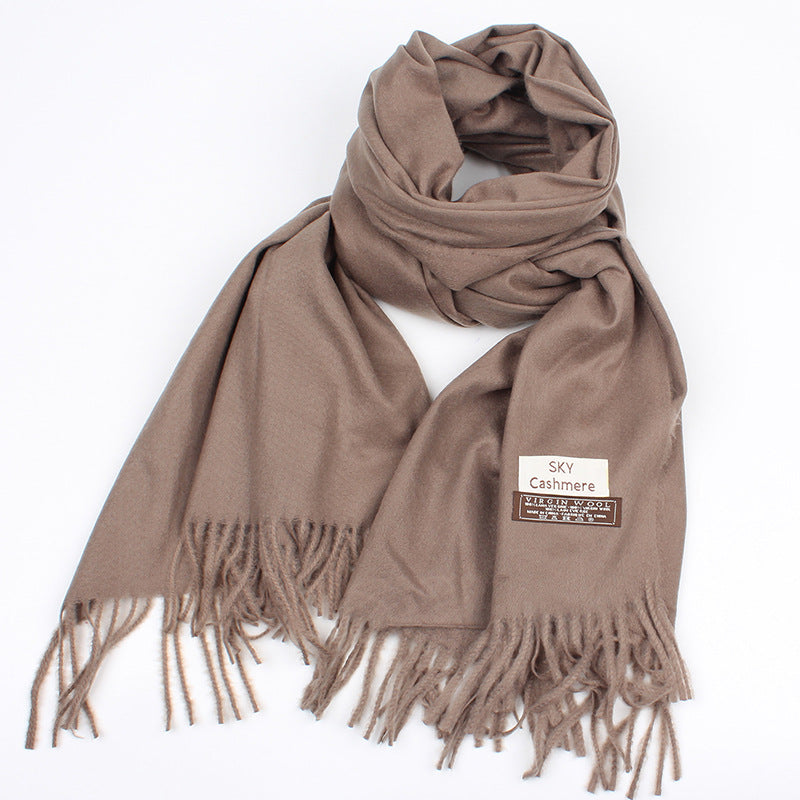Solid color faux cashmere scarf for warmth