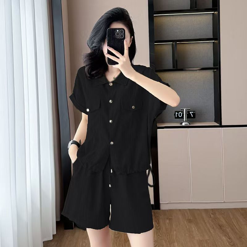New Summer Casual Sportswear Set Solid-color Top And Shorts