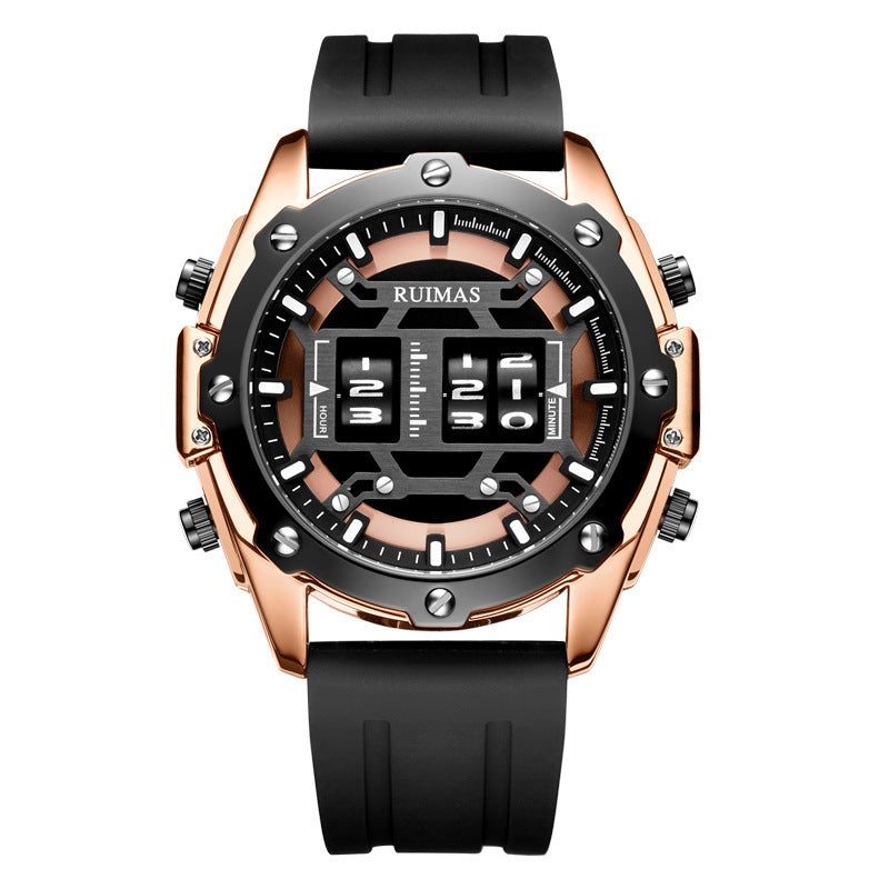 Sport leather men's quartz watch